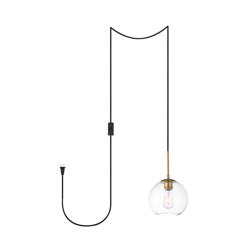 Graziani 1-Light Dimmable Single Pendant, Brass, 68" H x 8" W x 8" D