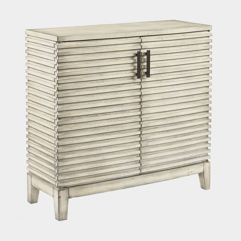 Cream Distressed Wood Modern Chest of Drawers
