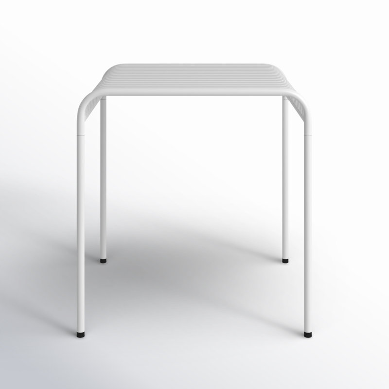Abra 28" W x 28" D Square Steel Outdoor Dining Table, White