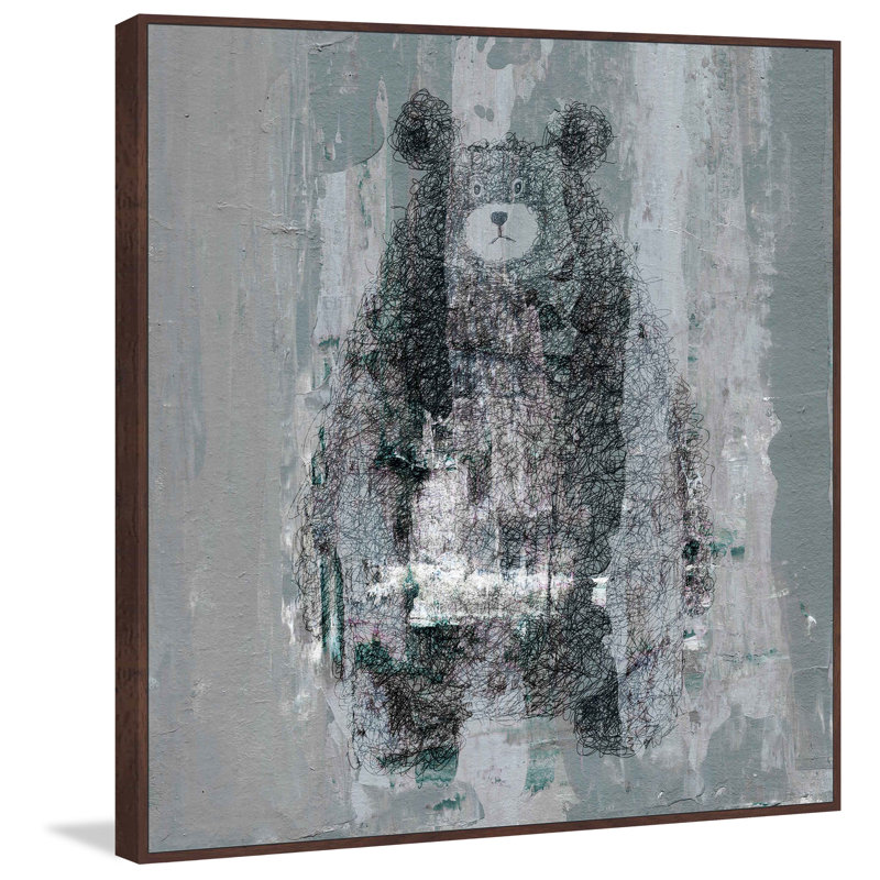 « bear confusion », reproduction d’art sur toile encadrée, H 16 po x l 16 po x P 1,5 po