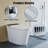 12 Inch Rough-In Elongated One Piece Smart Toilet Touch-Free Auto Lid Kick Flush Adjustable Bidet Wash Heated Seat Night Light Power Outage Flush Quiet Siphonic Jet Flush Bathroom Commode Black