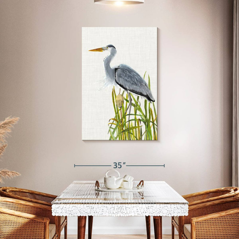 Brampt oiseaux d'eau et quenouilles II, H 45 po x l 30 po