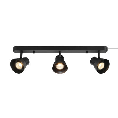 22 Inch 3-Light Matte White Plug-In Track Lighting with Pivoting Track Heads