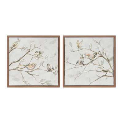 Art encadré, oiseaux sur branches