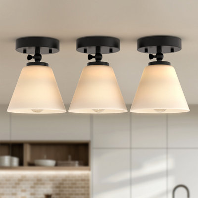 Aigars 1-Light Flush Mounted Wall Sconce Pendant Lighting(3-Pack)