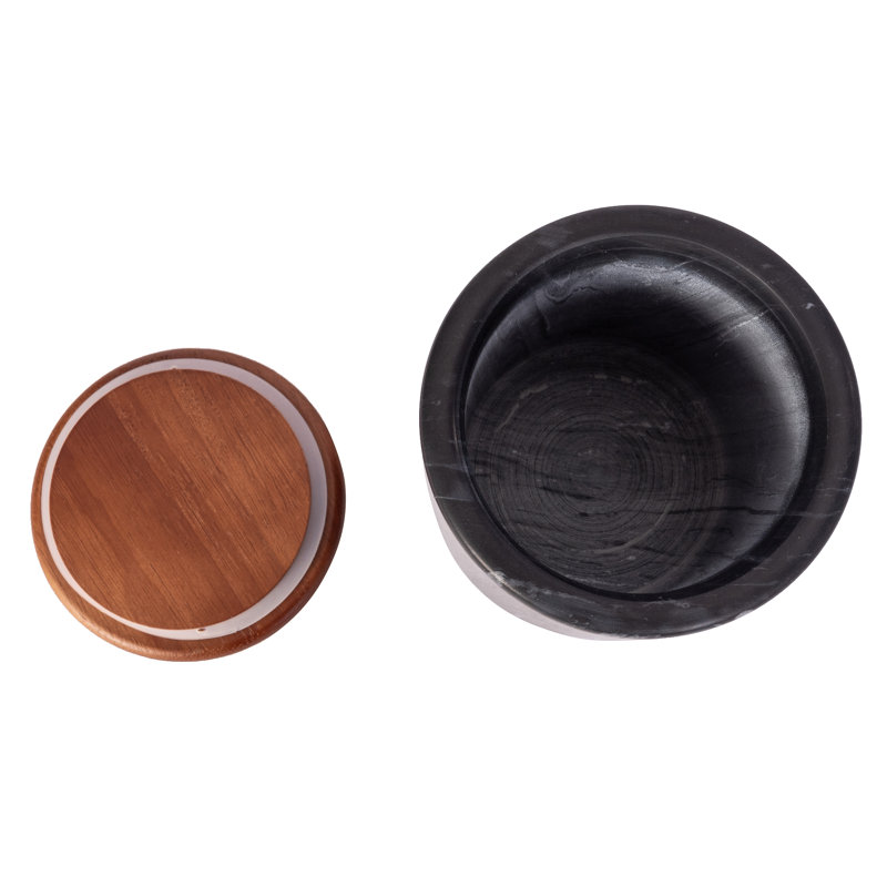 Pot en grès Artifacts Marble ™, Noir mat, 1,70 kilogramme