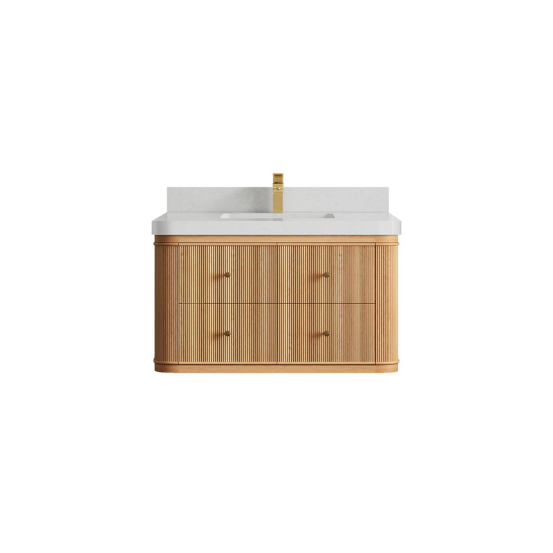 Chêne flottant Hampton X P 22 po De salle de bain, Quartz de Carrare