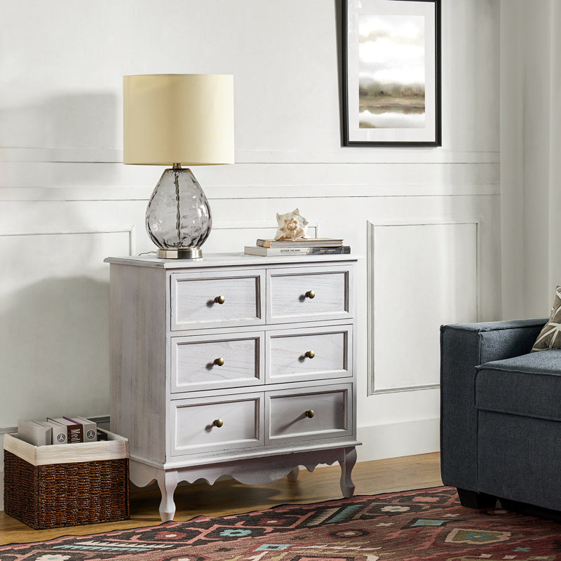 Arshaun Traditional 28''W 3-Door Solid Wood Accent Chest with Charging Station, White