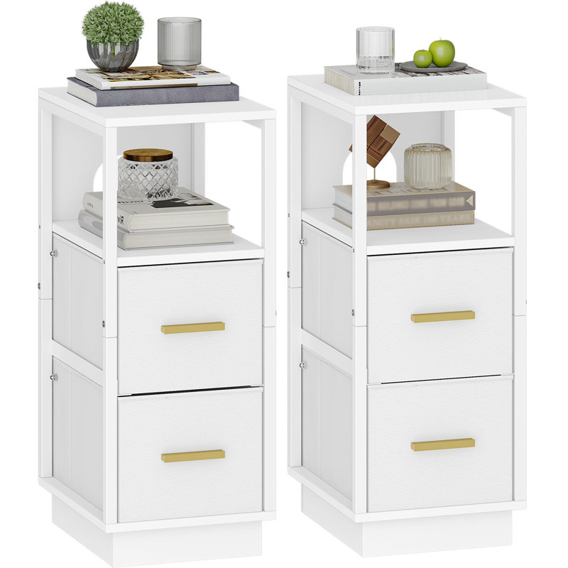 30cm W Metal Bedside Table