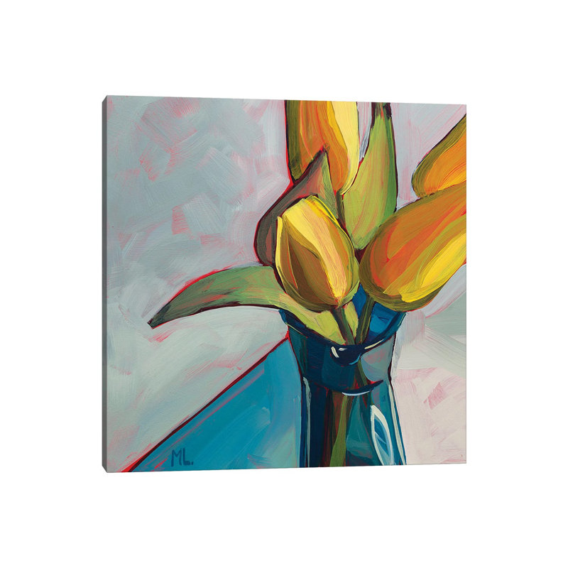 Tulips by Mónica Linares - Wrapped Canvas Painting, 66.04 cm H x 66.04 cm W x 1.91 cm D