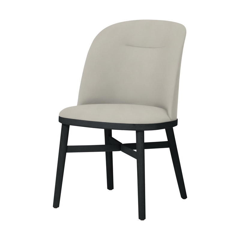 Bund 18'' H Upholstered Dining Chair, Gray Oak, Omega Ice
