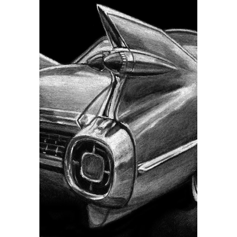 Retro Fins I 1 Piece Painting on Canvas, 30cm H x 20cm W, Black Floater Framed