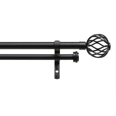 Ensemble de tringle à rideaux double et fleuron Ogee