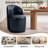 Upholstered Modern Navy Faux Leather Barrel Swivel Side Dining Chair-119714298
