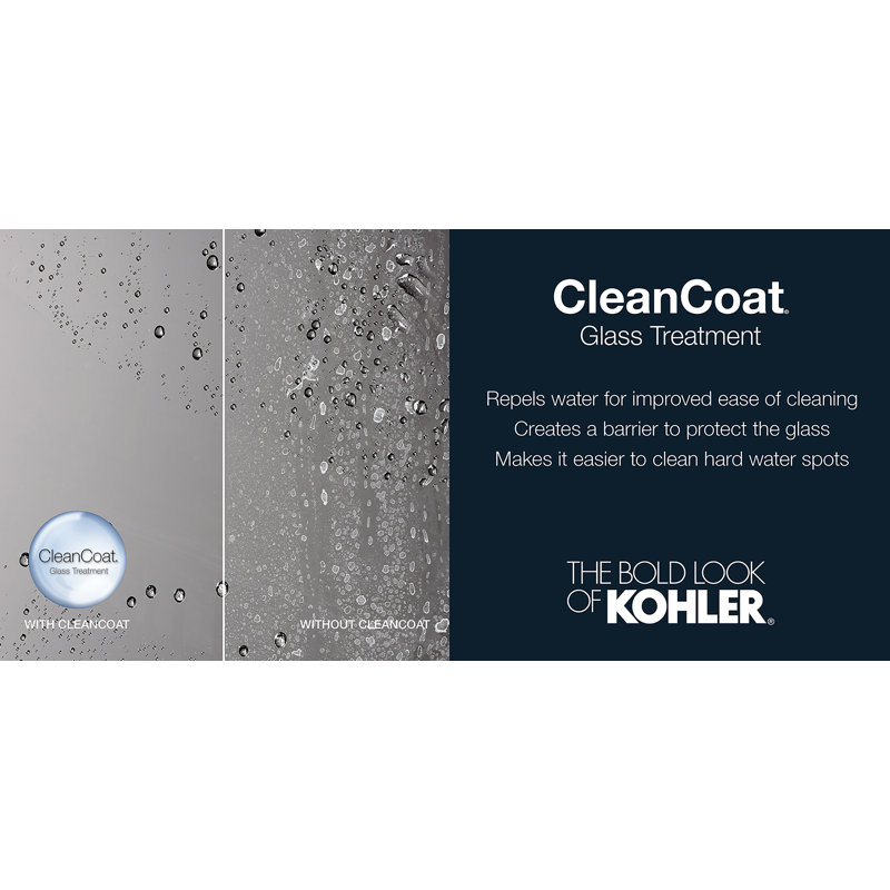 Revel 36'' x 74'' Pivot Shower Door with CleanCoat® Technology, Anodized Brushed Nickel