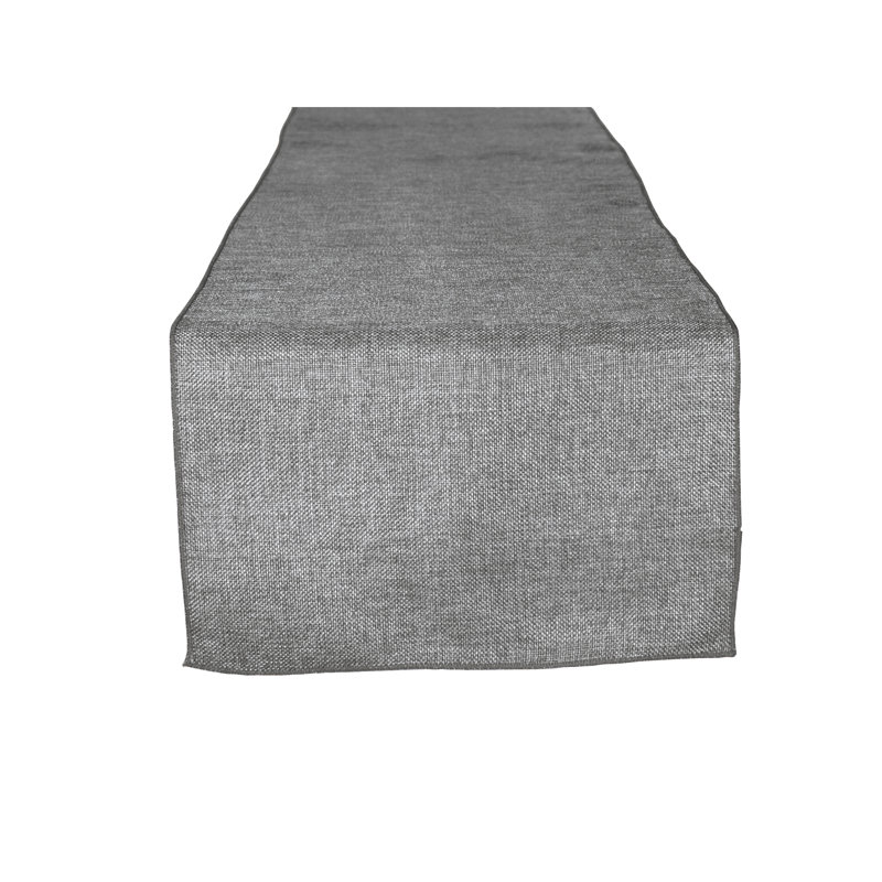 Iona-Lilly Solid Colour Table Runner, Silver, 12" H x 108" W x 0.5" D