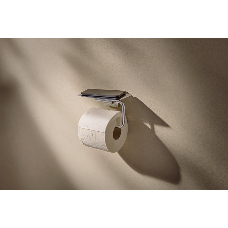 Porte-papier hygiénique avec tablette en bronze brossé hansgrohe AddStoris S, Bronze