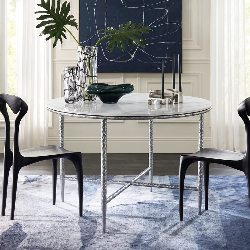 Table de salle à manger Rivet, Étain forgé