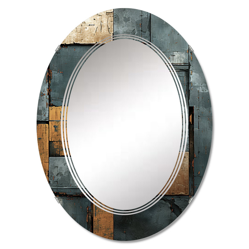 Rakiura - Miroir mural moderne ovale, 30 po x 20 po