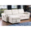 Canapé modulaire avec méridienne de rangement et canapé-lit en chenille beige