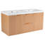 Meuble-lavabo mural de 47,24 pouces avec lavabo double SMC, portes à fermeture en douceur, tiroirs divisés et rangement flottant moderne.