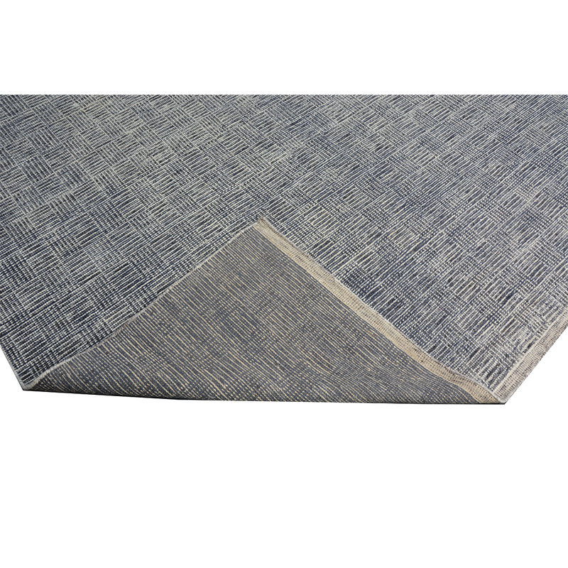 Tapis gris ardoise noué à la main de haute qualité, Rectangle 8 pi x 10 pi