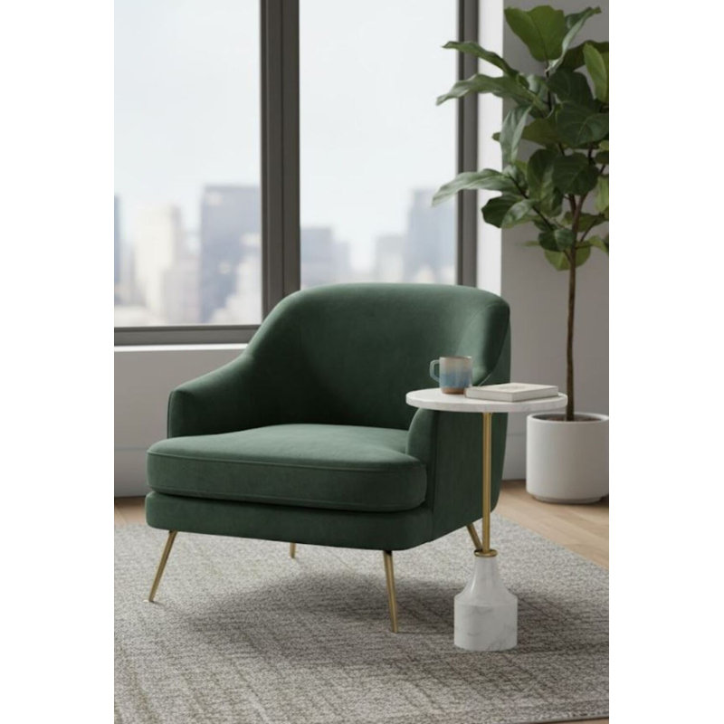 Table d'appoint en marbre Risso, Blanc
