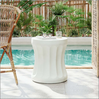 Table d'appoint MGO à taille cintrée avec finition blanc antique