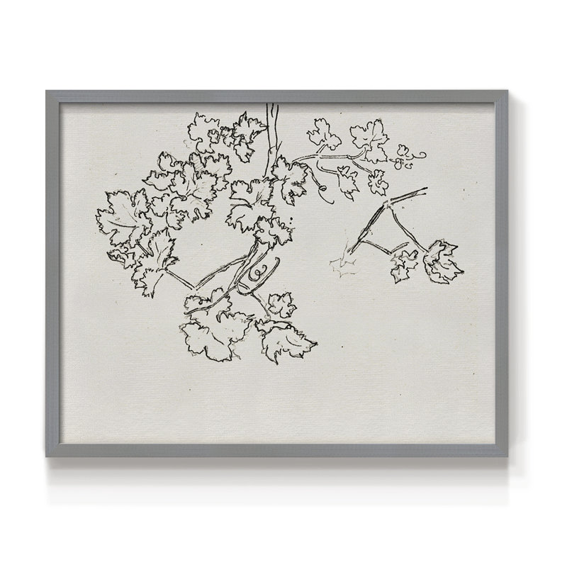 Croquis rétro - V - reproduction encadrée, H 16 po x l 20 po, Gris