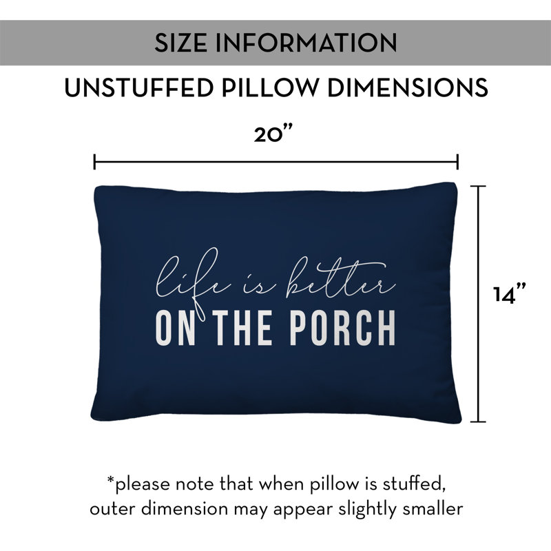 Textual Indoor/Outdoor Throw Pillow, Navy