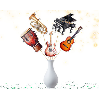 Centre de table sur le thème des instruments de musique - Ensemble de 5 pièces pour les mélomanes