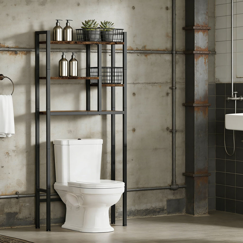 Over-The-Toilet Storage Rack With 3-Tier Shelves, Freestanding Bathroom Organizer And Space Saver With Sturdy Metal Frame For Bathroom, Laundry Room, And Kitchen