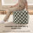 Marta 20" Sage Checkered Upholstered Pouf Ottoman-117292684
