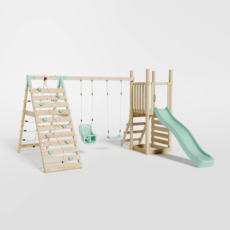 Mercia Tower With Slide & Swing & Baby Swing & Climbing Wall