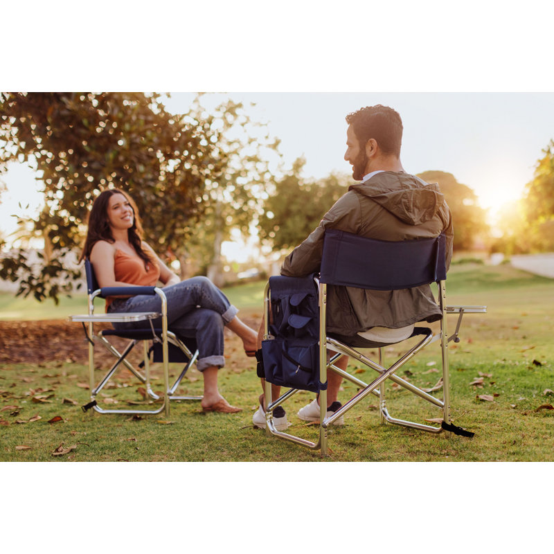 Folding Director Chair with Cushions, Blue