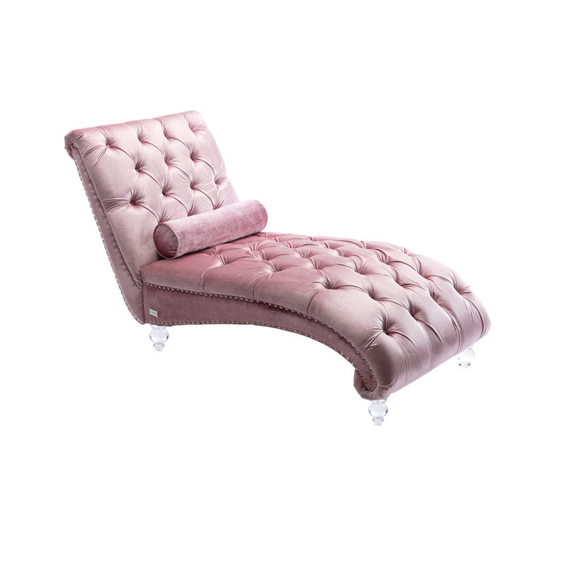 Chaise de chambre à coucher avec canapé-lit Leisure, Velours rose