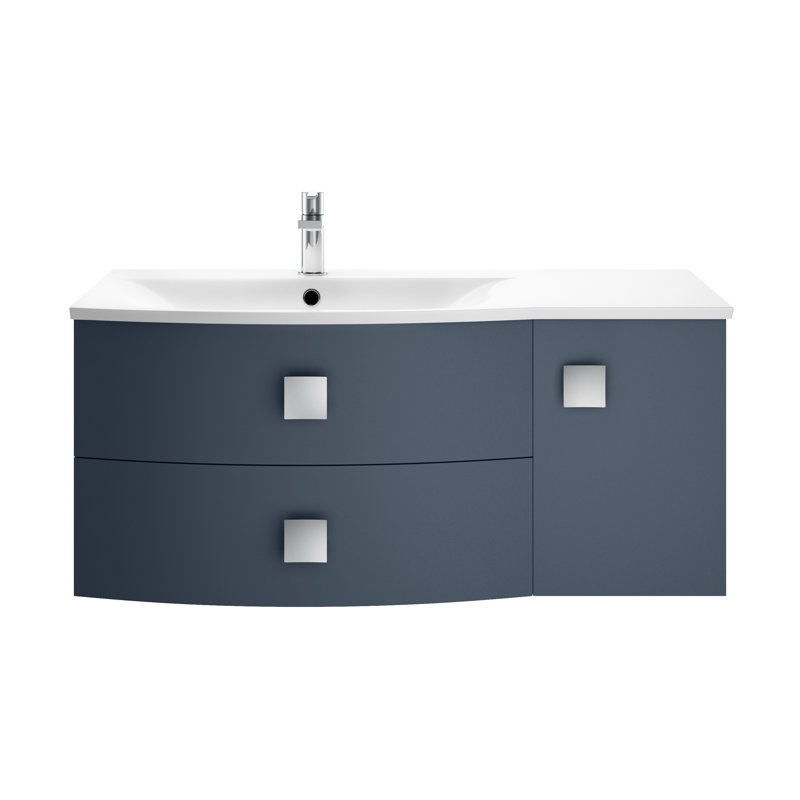 Sarenna 1012mm Single Bathroom Vanity with Integrated Polymarble Basin, Mineral Blue