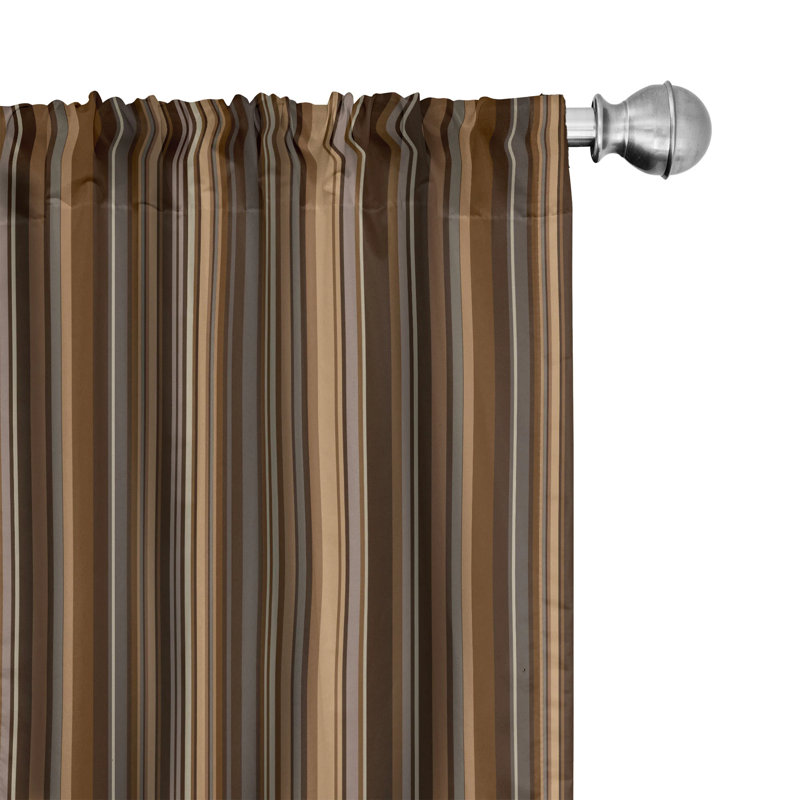 Lines Geometric Semi-Sheer Rod Pocket Sliding Panel, 28" x 84", Brown