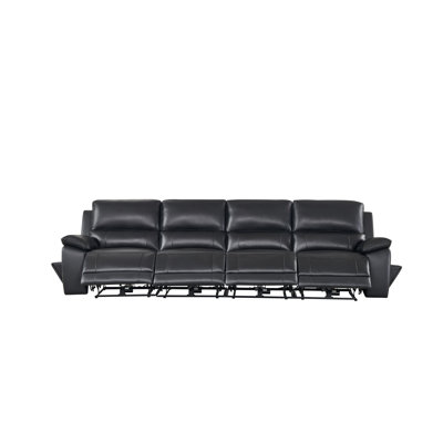 Power Reclining Sectional Sofa, Top-Grain Leather Upholstery