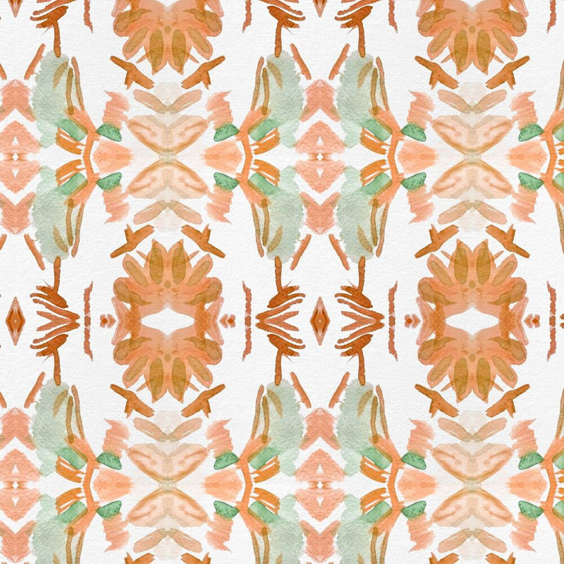 Wildflowers I Large Repeat Luxury Throw Pillow, Orange Floral, 22"H x 22"W