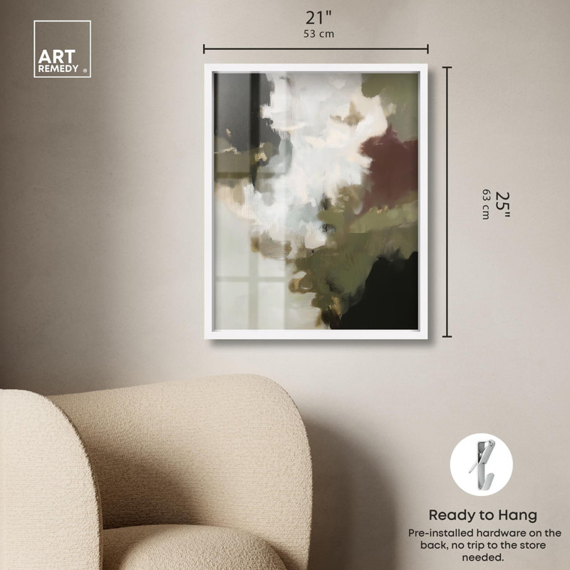 «Earthy Palette III Boho Art Shadowbox» par Art Remedy, H 25 po x l 21 po, Blanc
