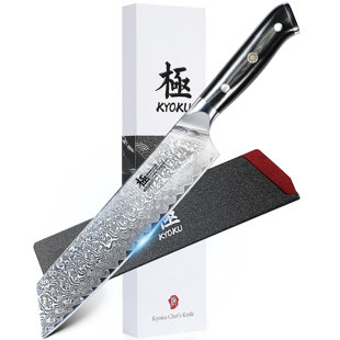 KYOKU 5-Knife Set with Block, 8” Chef Knife + 8” Bread Knife + 6.5” Boning  Knife + 5” Utility Knife + 3.5” Paring Knife – Premium Japanese Steel