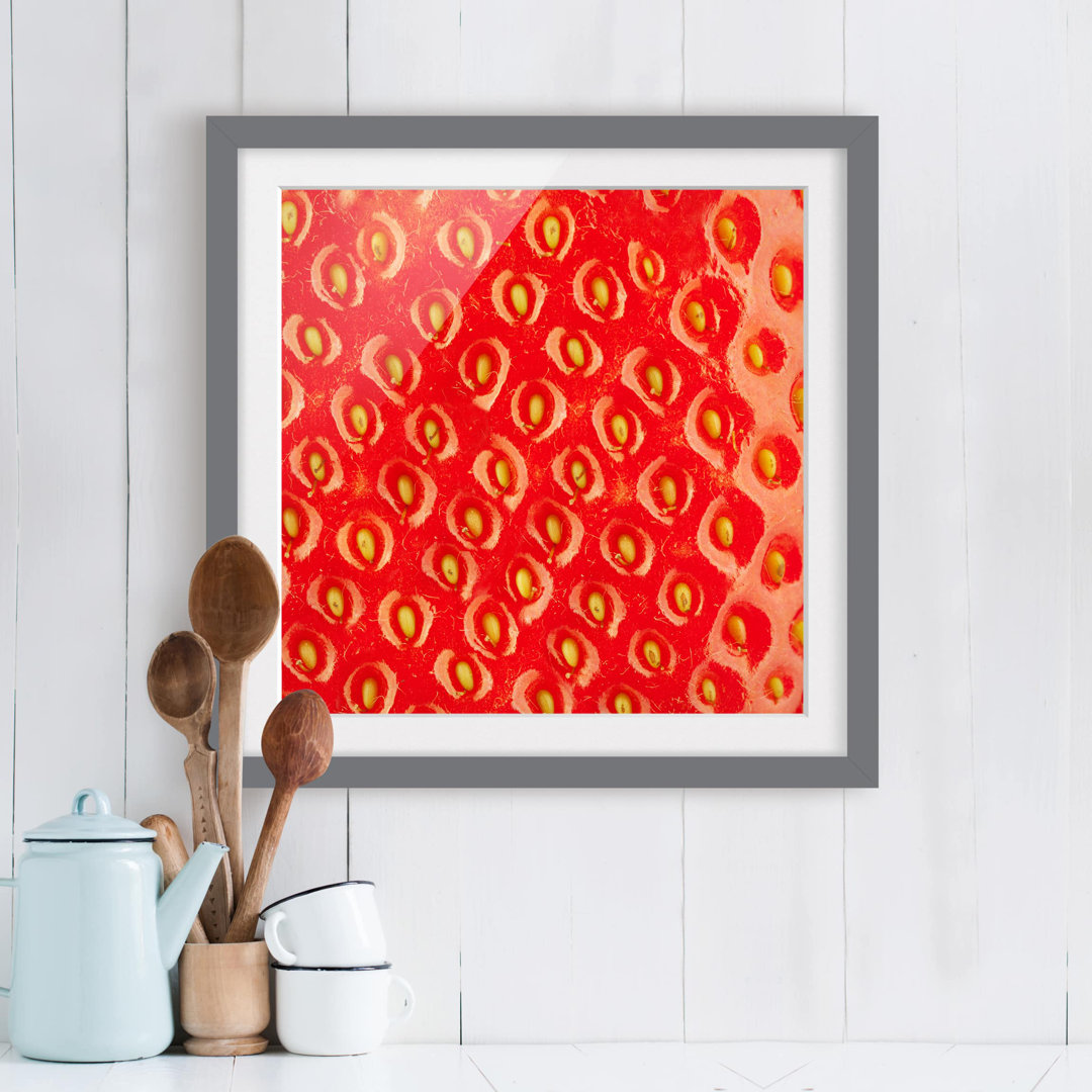 Gerahmtes Poster Strawberry Texture