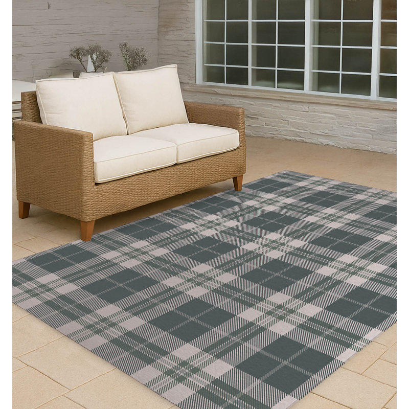 Tapis d'extérieur antidérapant Tartan Block, Rectangulaire 3 pi x 5 pi