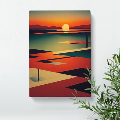 Interesting Abstract Sunset - Wrapped Canvas