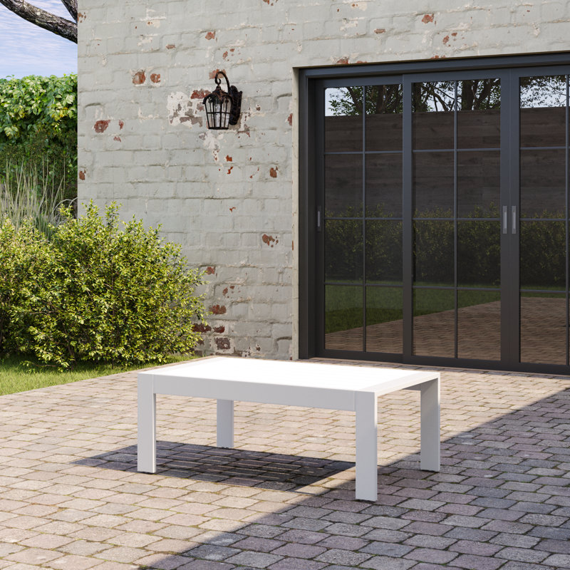 Table basse d'extérieur en aluminium, Blanc
