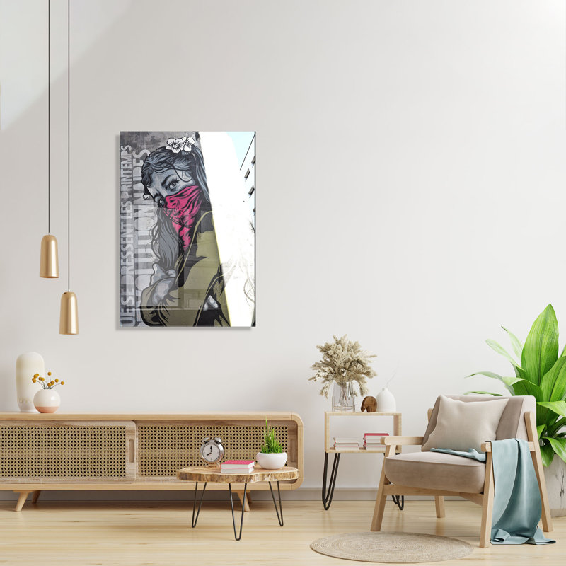 Peinture élégante en verre trempé de 11,8 po x 17,7 po | 100% verre trempé, épaisseur: 0,16 pouce | Superbe art mural pour la décoration intérieure, durable et facile à nettoyer, parfait pour les espaces de salon et de bureau