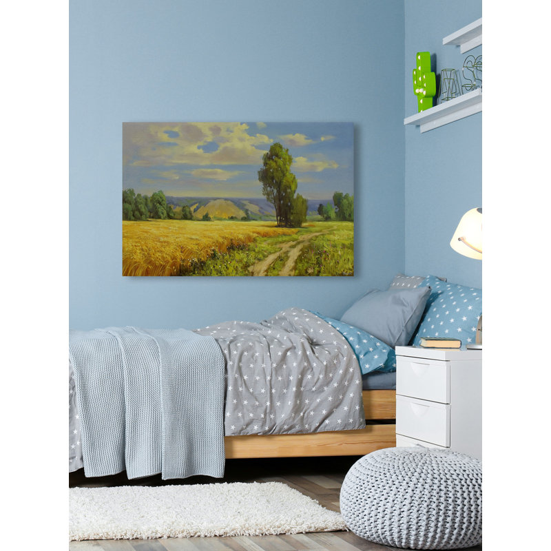 Champ de rêves - peinture sur toile tendue, L 45 po x H 30 po