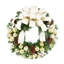 Holiday Wreath with Cream and Gold Ribbon, Ornaments and Berries Wreath