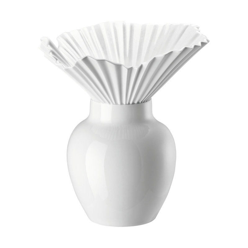 Miniature Porcelain China Table Vase, White Matte, 10.25"